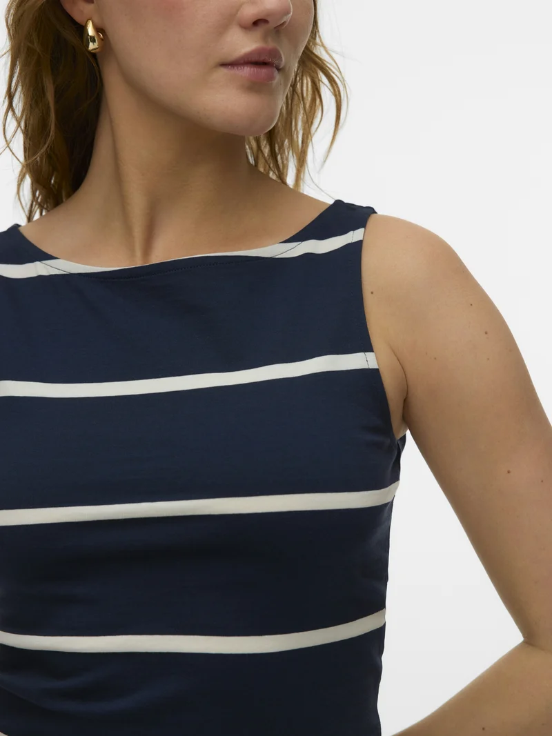 VMDINA SL BOAT NECK TOP JRS GA, Navy Blazer/Birch