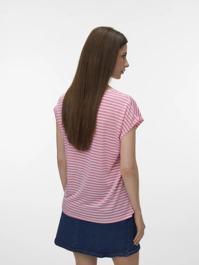 VMAVA SS TOP STRIPE JRS NOOS, Pink Cosmos/PRISTINE