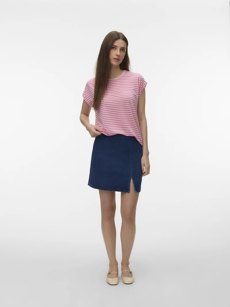 VMAVA SS TOP STRIPE JRS NOOS, Pink Cosmos/PRISTINE