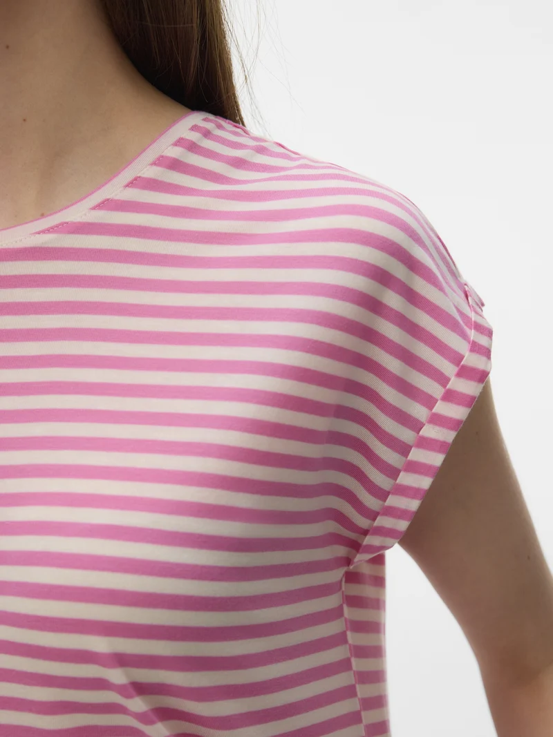 VMAVA SS TOP STRIPE JRS NOOS, Pink Cosmos/PRISTINE