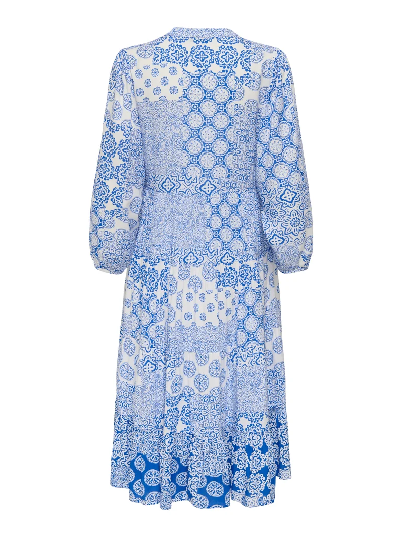 ONLMILANA 7/8 DRESS WVN NOOS, Princess Blue/MIX GRAPHIC