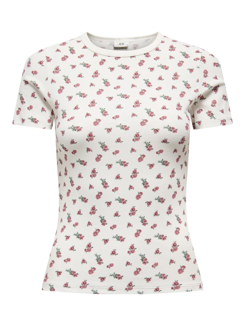 JDYLUCKY S/S O NECK TOP JRS NOOS, Cloud Dancer/ROSE