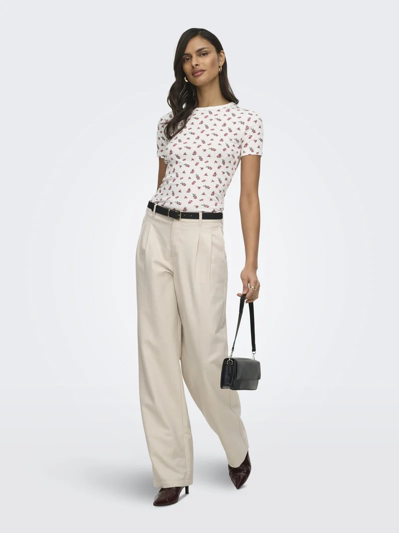JDYLUCKY S/S O NECK TOP JRS NOOS, Cloud Dancer/ROSE
