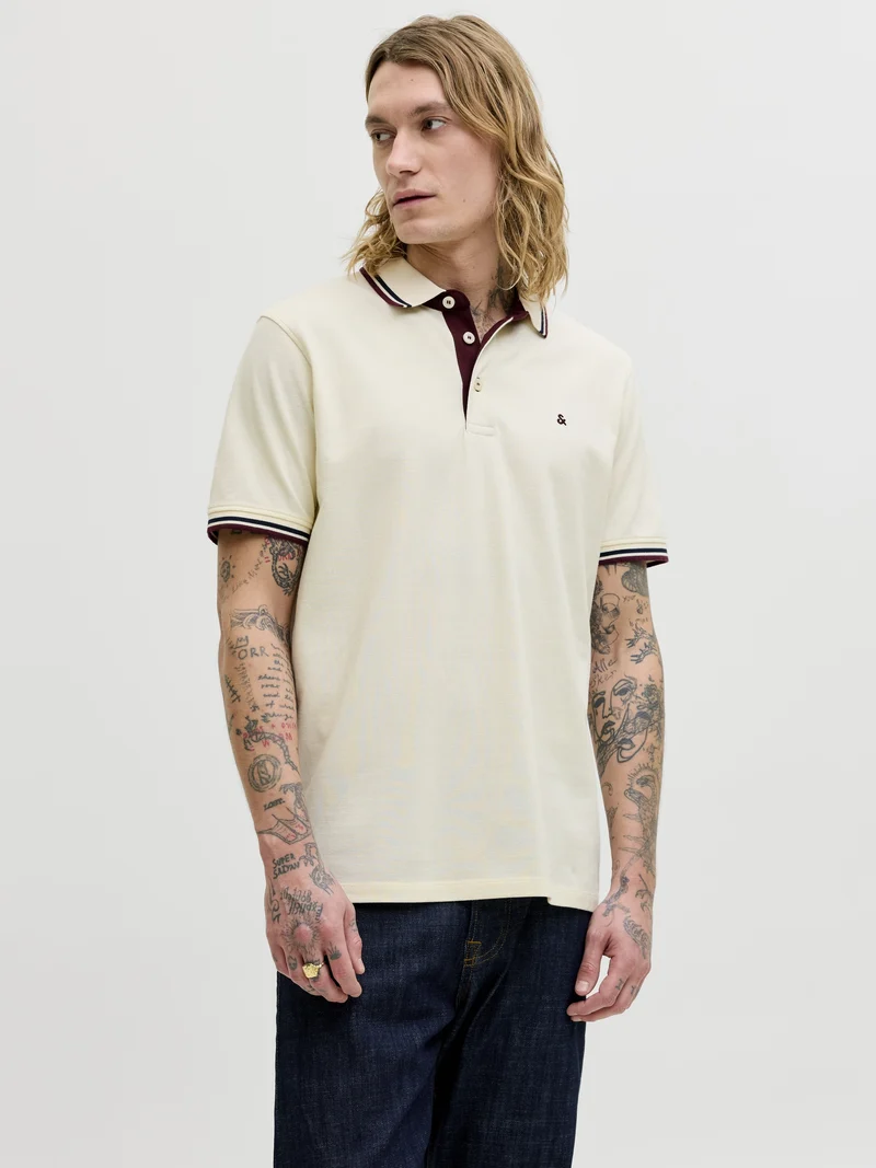 JJEPAULOS POLO SS NOOS, Antique White/PLAY