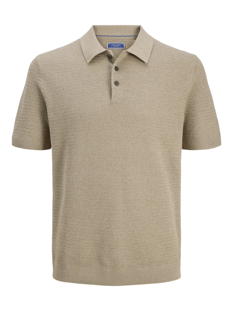JPRBLURILEY KNIT POLO SS SN, Lemon Pepper/twist