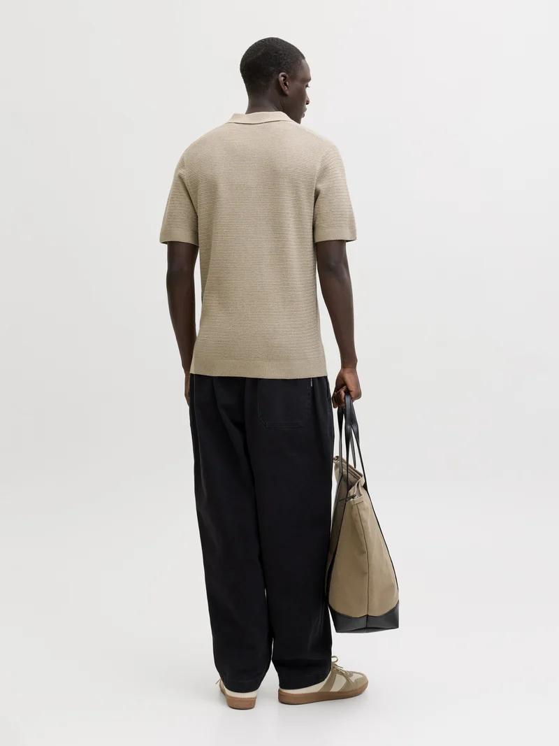 JPRBLURILEY KNIT POLO SS SN, Lemon Pepper/twist