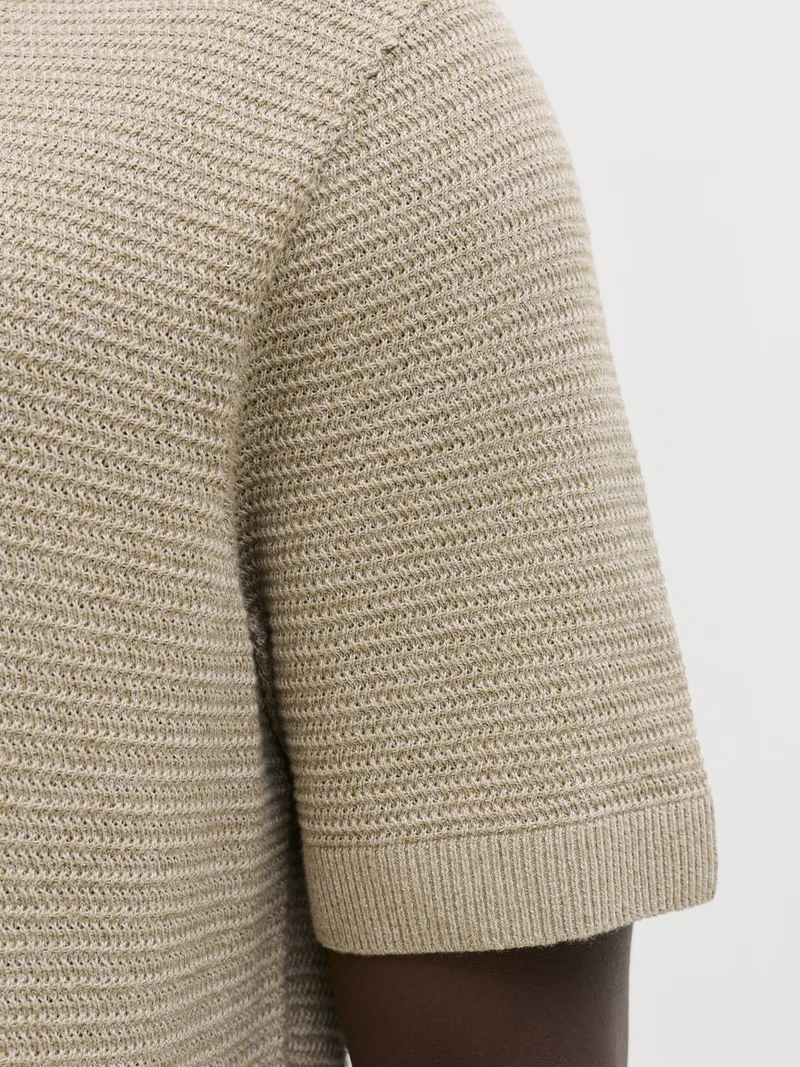 JPRBLURILEY KNIT POLO SS SN, Lemon Pepper/twist