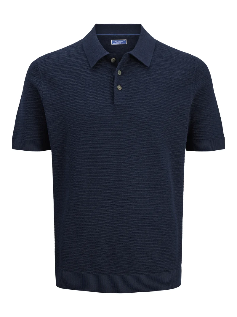 JPRBLURILEY KNIT POLO SS SN, Sky Captain