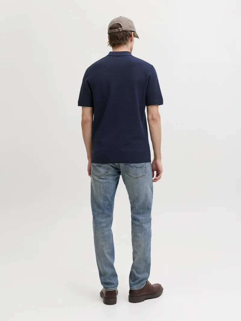 JPRBLURILEY KNIT POLO SS SN, Sky Captain