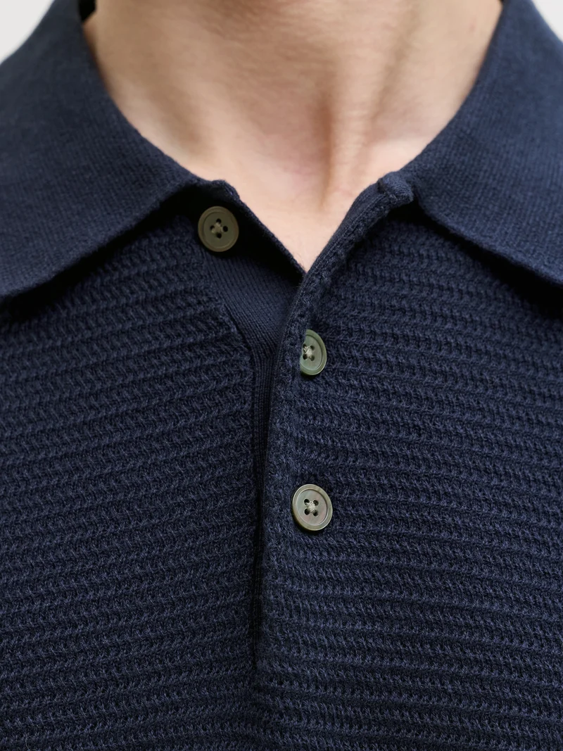 JPRBLURILEY KNIT POLO SS SN, Sky Captain