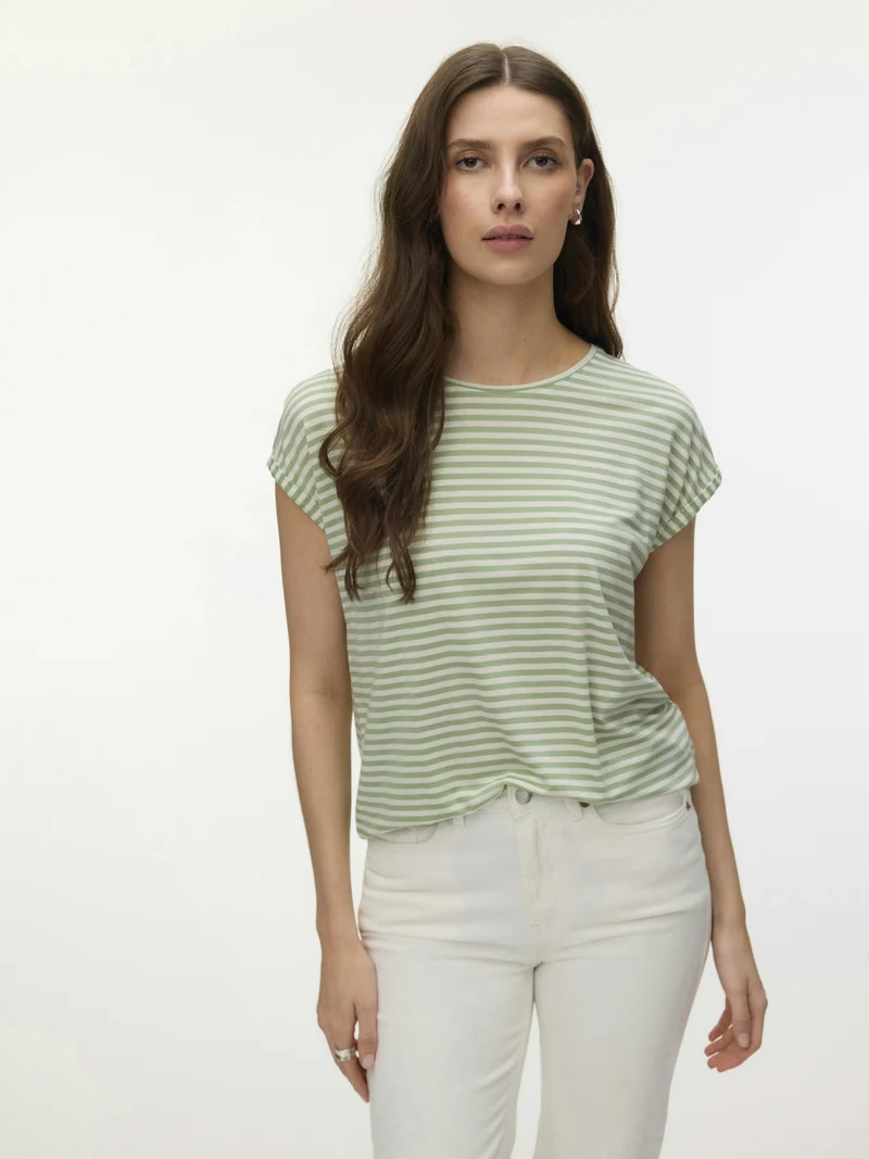 VMAVA SS TOP STRIPE JRS NOOS, Mistletoe/PRISTINE