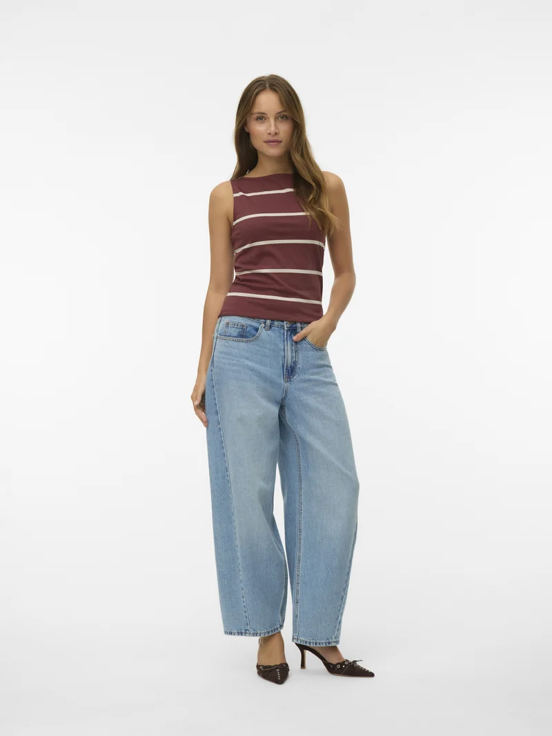 VMDINA SL BOAT NECK TOP JRS GA, Andorra/Oatmeal