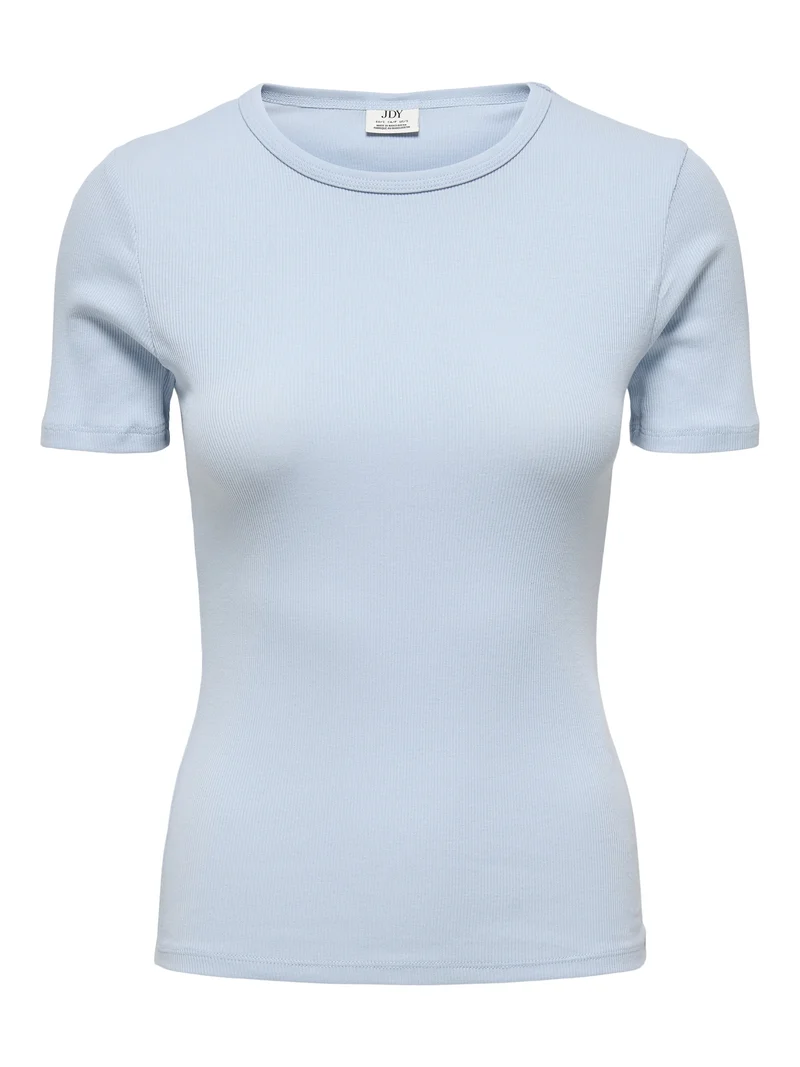 JDYLUCKY S/S O NECK TOP JRS NOOS, Cashmere Blue