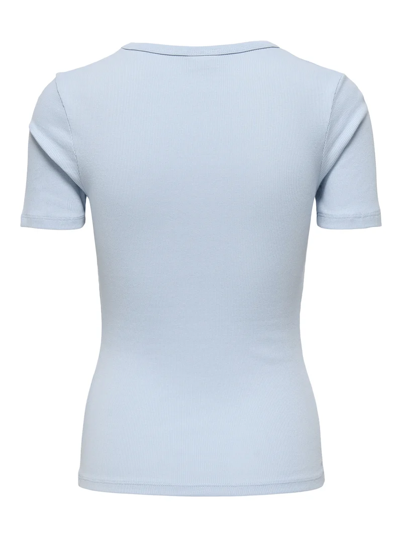JDYLUCKY S/S O NECK TOP JRS NOOS, Cashmere Blue