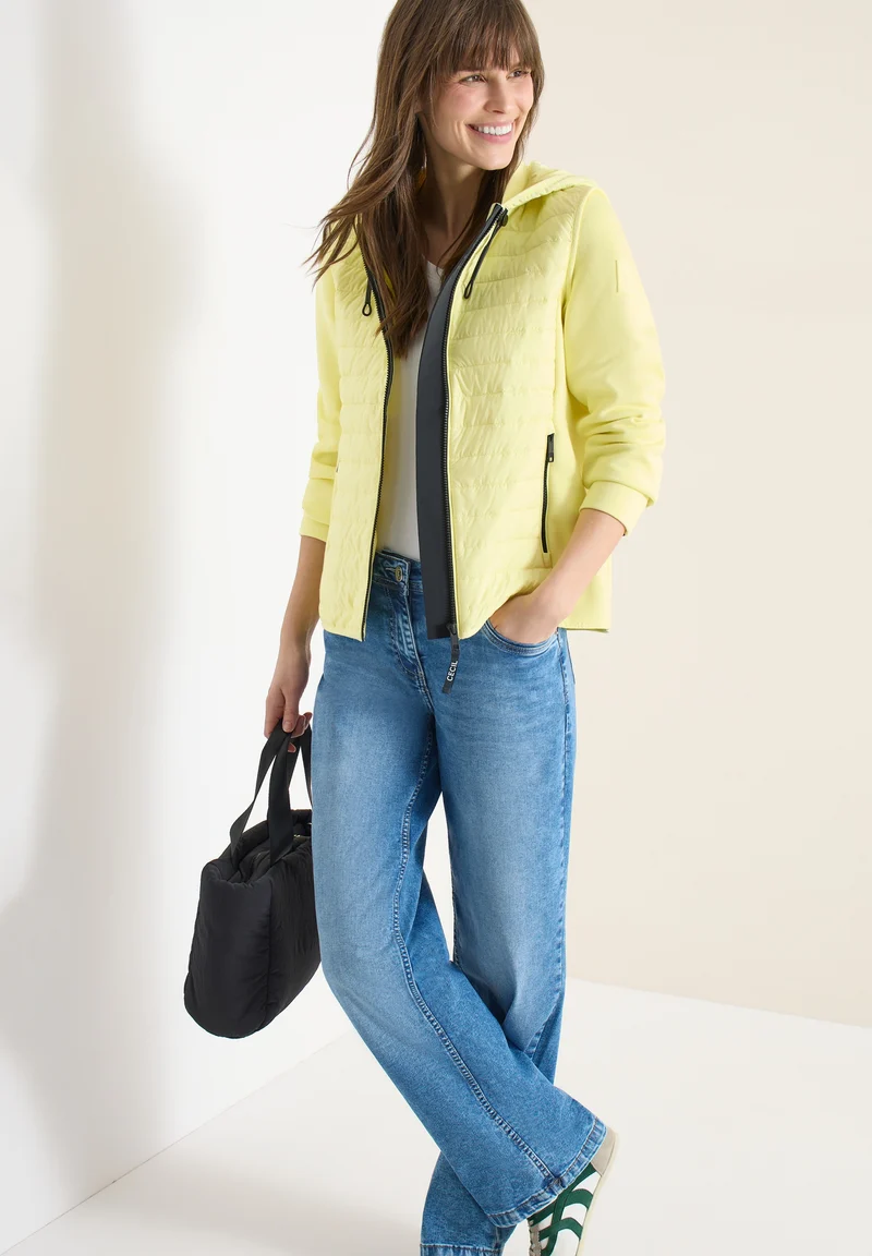 Padded Nylon Pique Jacket, iced yellow