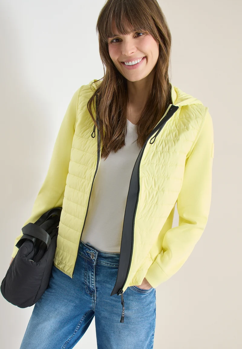 Padded Nylon Pique Jacket, iced yellow