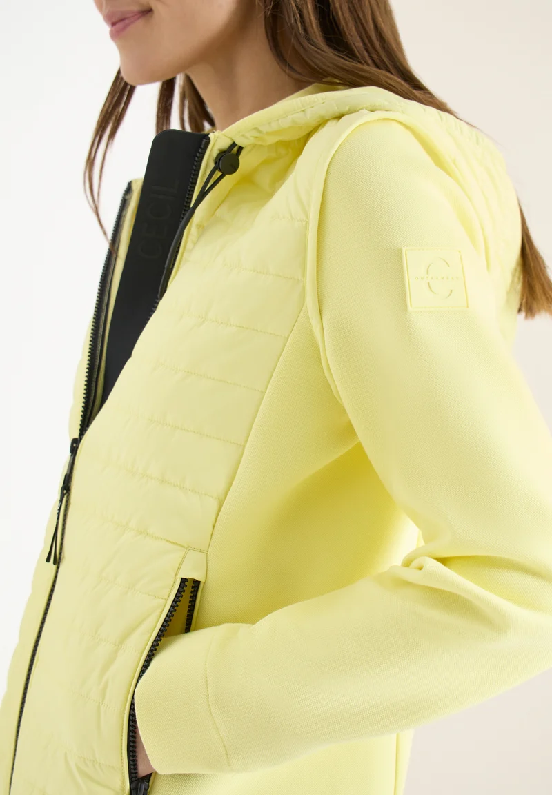Padded Nylon Pique Jacket, iced yellow