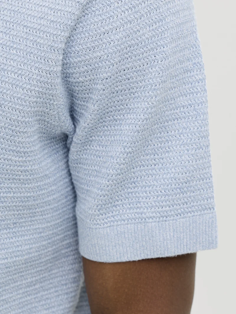 JPRBLURILEY KNIT POLO SS SN, Ashley Blue/twist