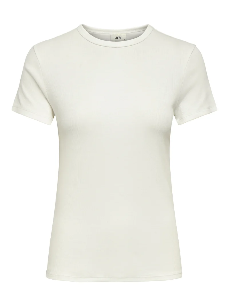 JDYLUCKY S/S O NECK TOP JRS NOOS, Cloud Dancer