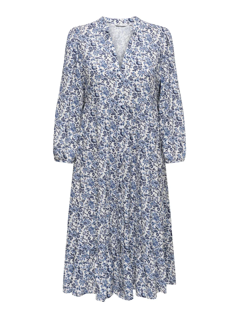 ONLMILANA 7/8 DRESS WVN NOOS, Coronet Blue/JADIE FLOWER