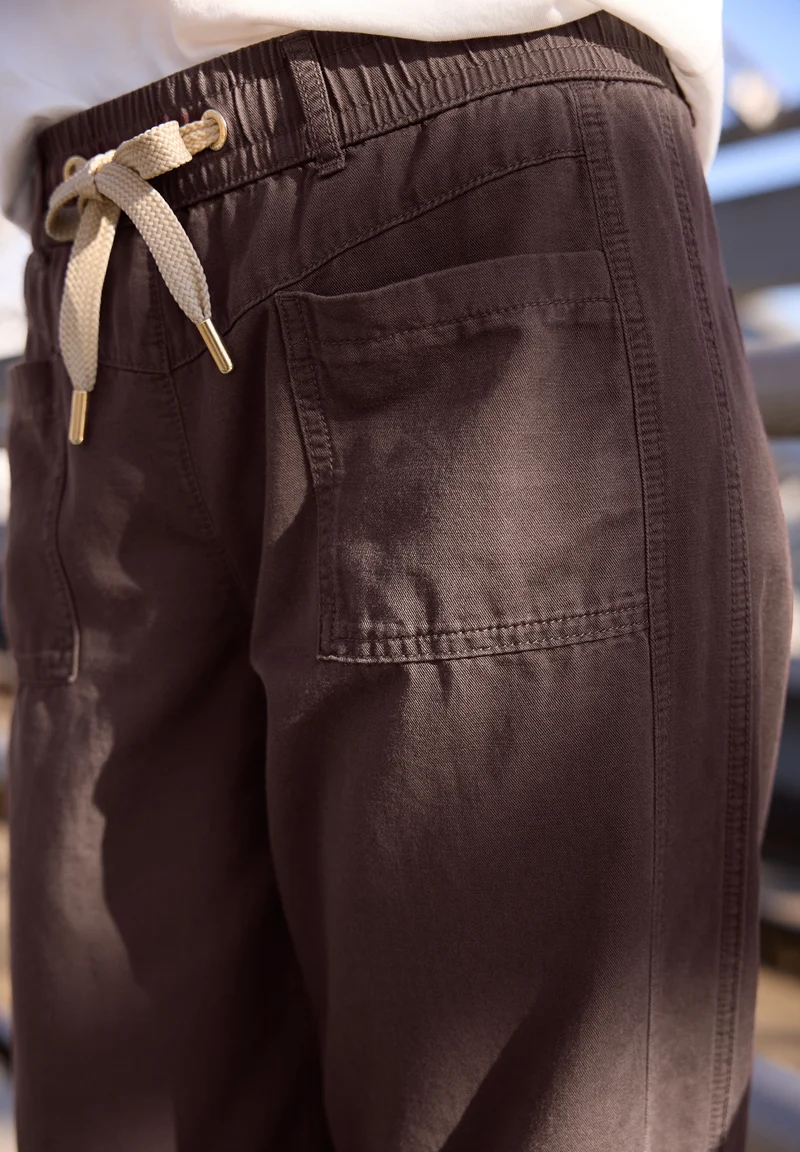 Studio_Barrel MW washed cotton, mahogany brown