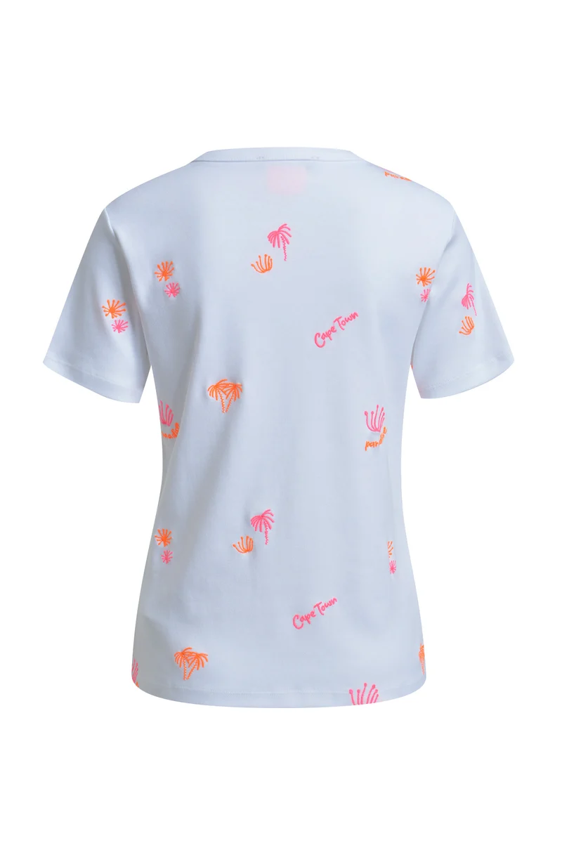 REGULAR INTERLOCK T-SHIRT EMBROIDER, WHITE