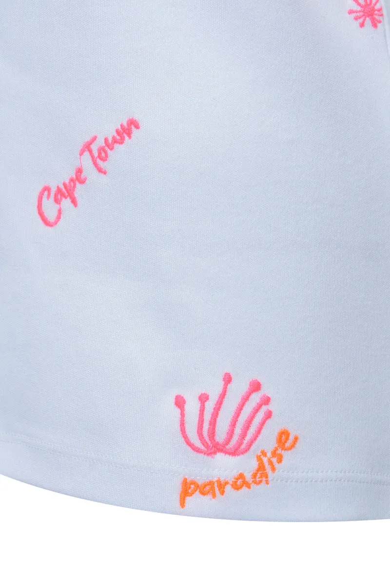 REGULAR INTERLOCK T-SHIRT EMBROIDER, WHITE