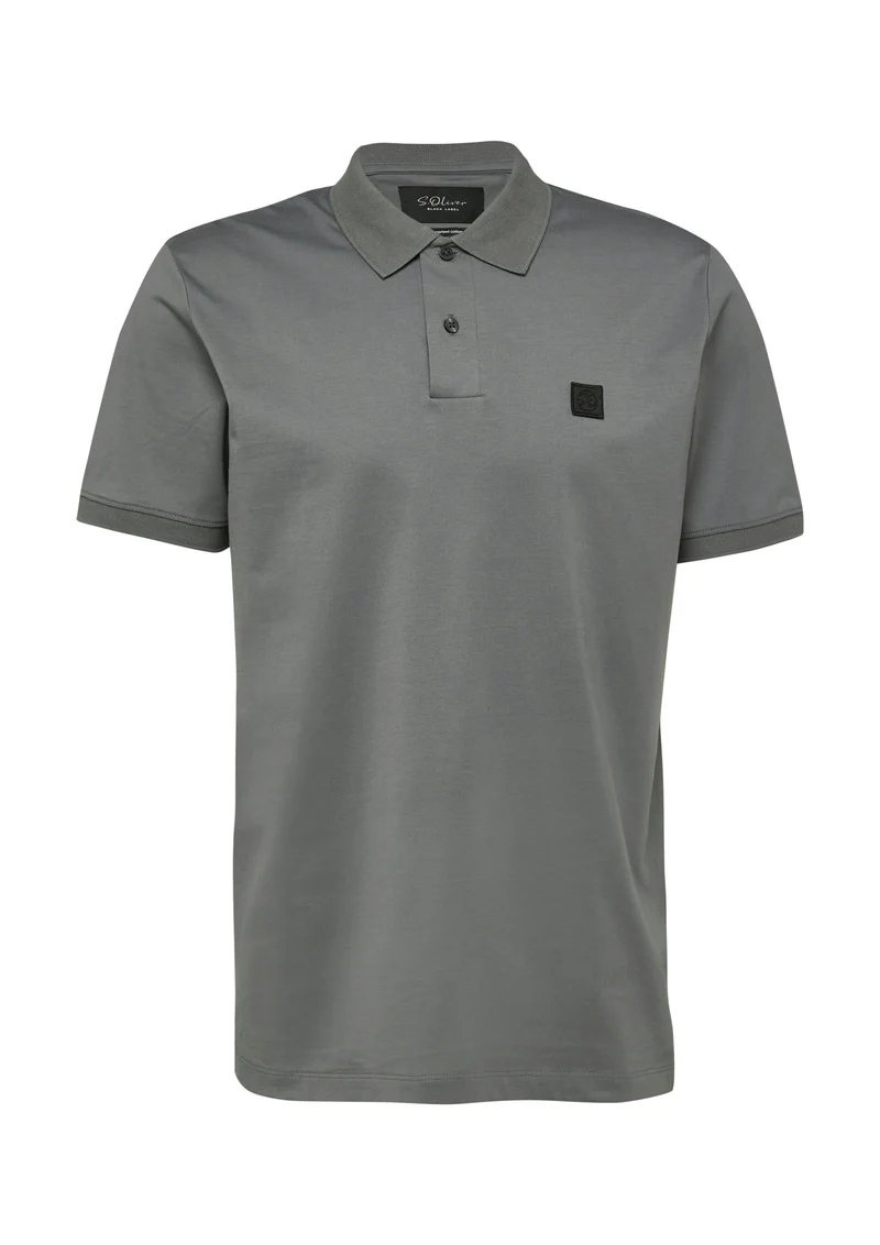 Polo-Shirt, GREY/BLACK