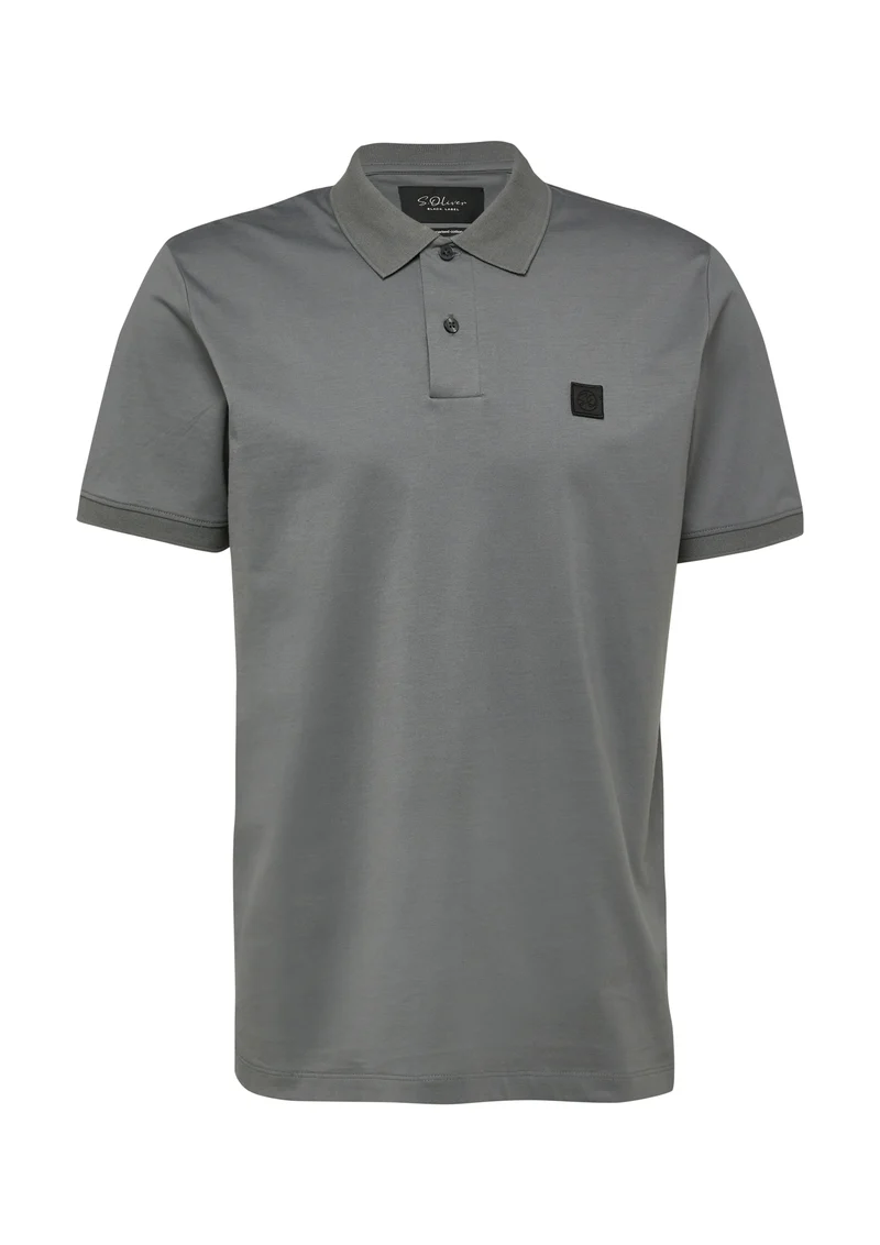 Polo-Shirt, GREY/BLACK