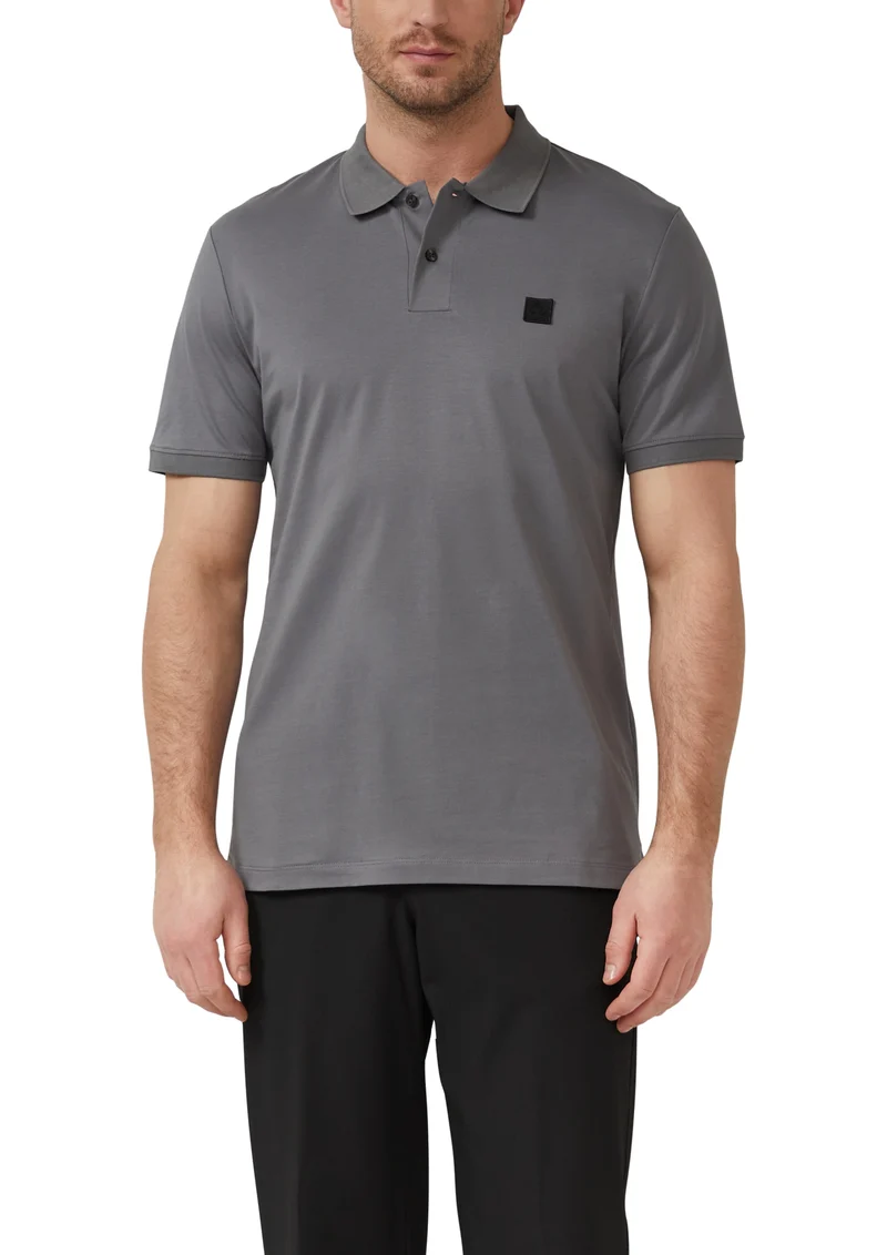 Polo-Shirt, GREY/BLACK