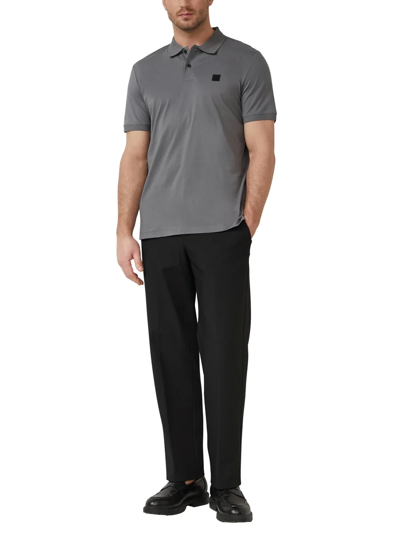 Polo-Shirt, GREY/BLACK