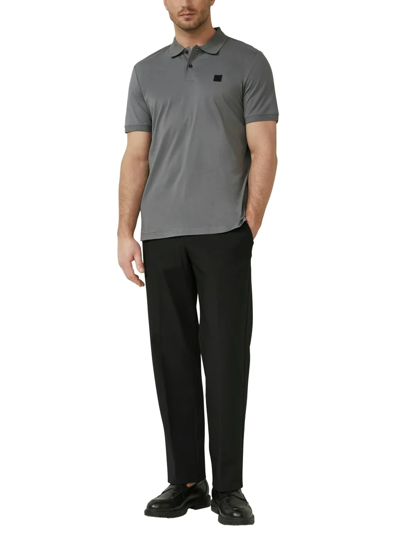 Polo-Shirt, GREY/BLACK