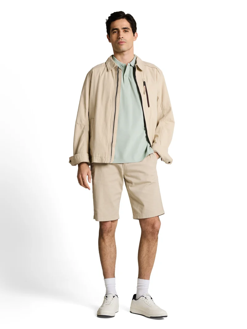 basic polo with contrast, soft greyish green