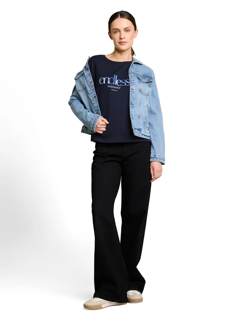 T-shirt scuba crew neck with p, sky captain blue