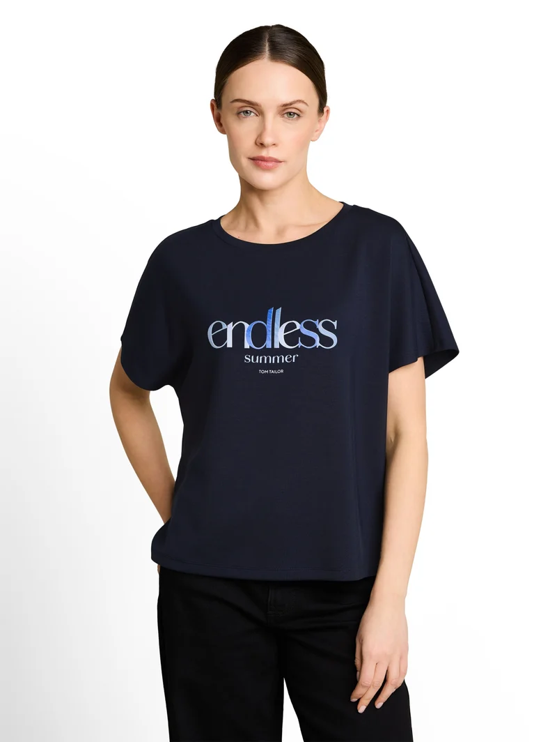 T-shirt scuba crew neck with p, sky captain blue