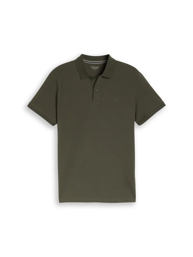 basic polo with contrast, deep leaf green