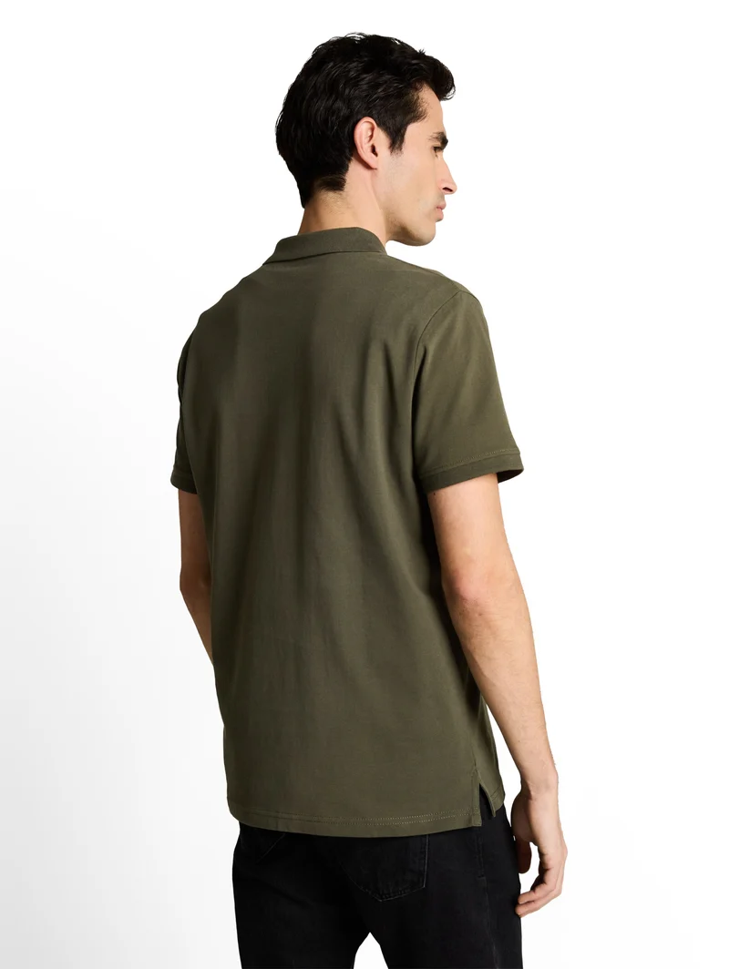 basic polo with contrast, deep leaf green