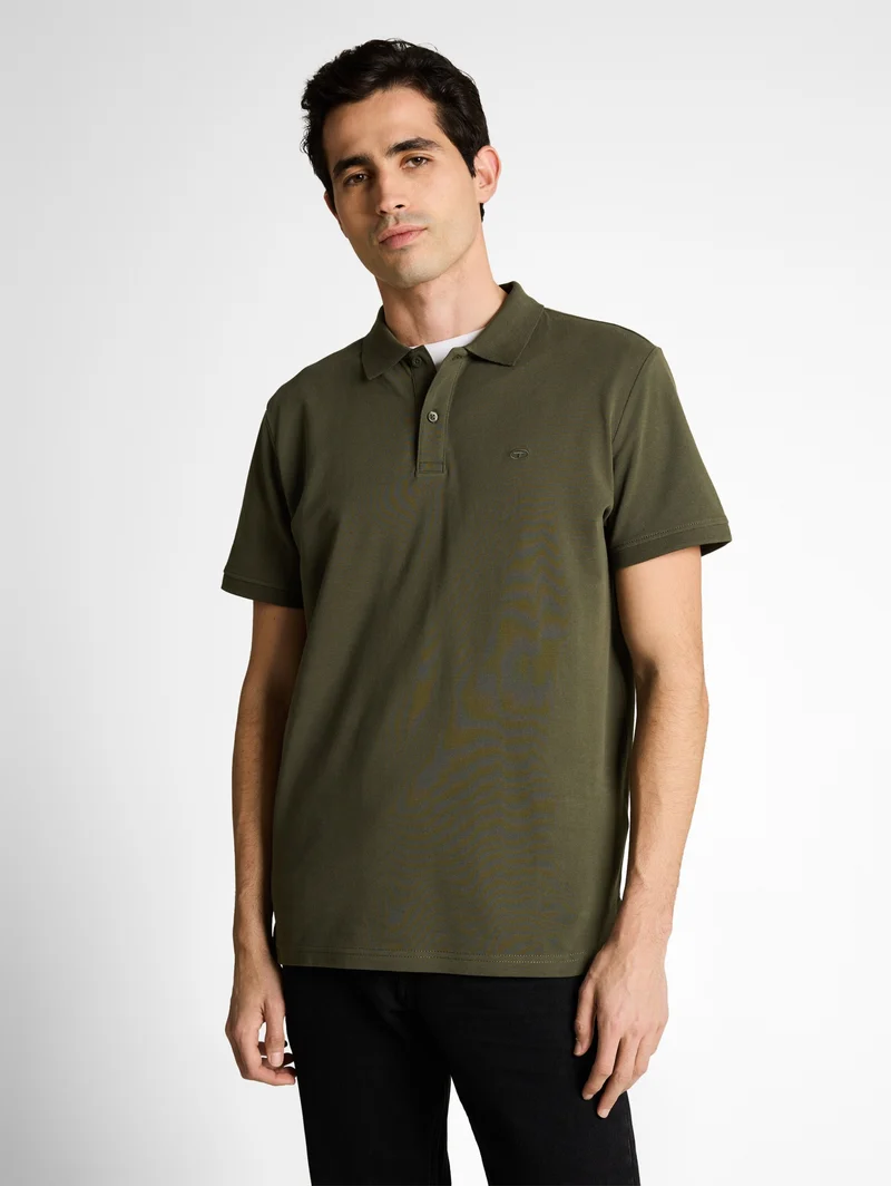basic polo with contrast, deep leaf green