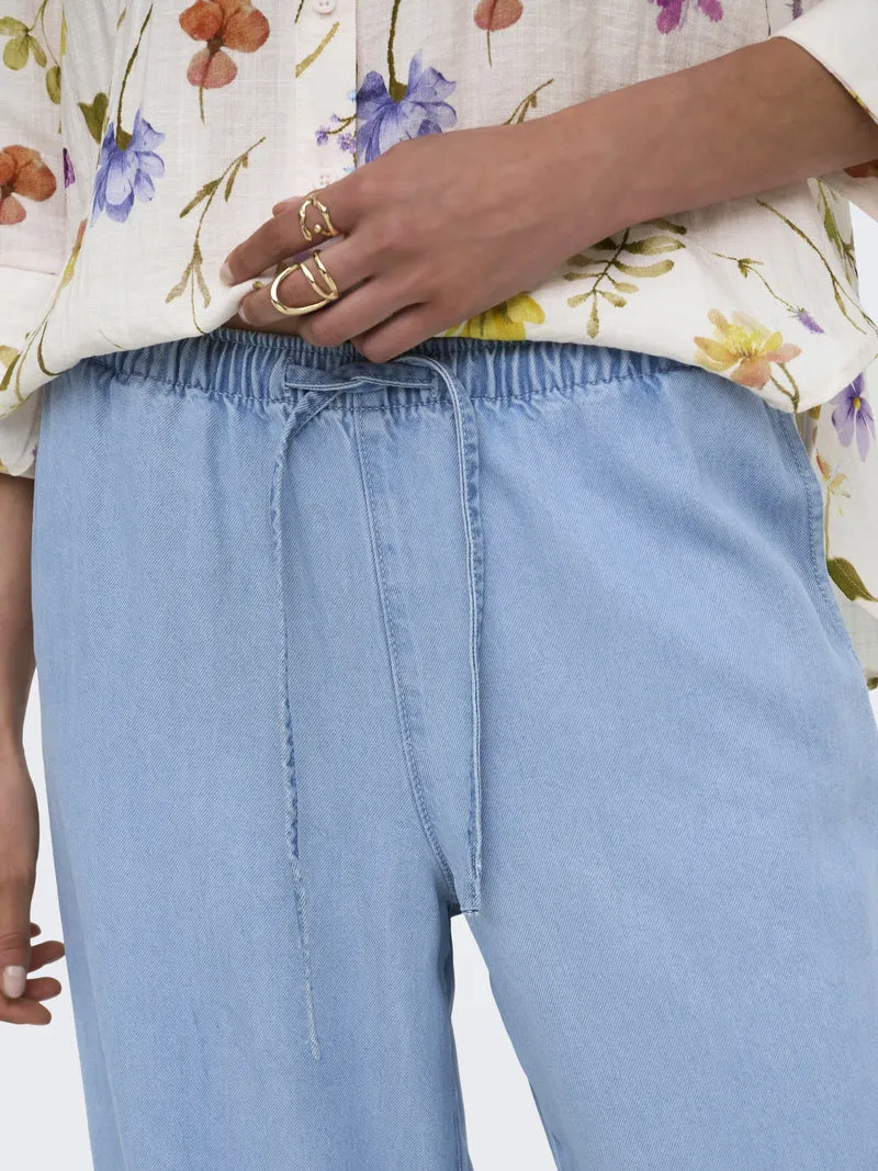 JDYMIRA MW WIDE STRING PANT PNT NOO, Light Blue Denim