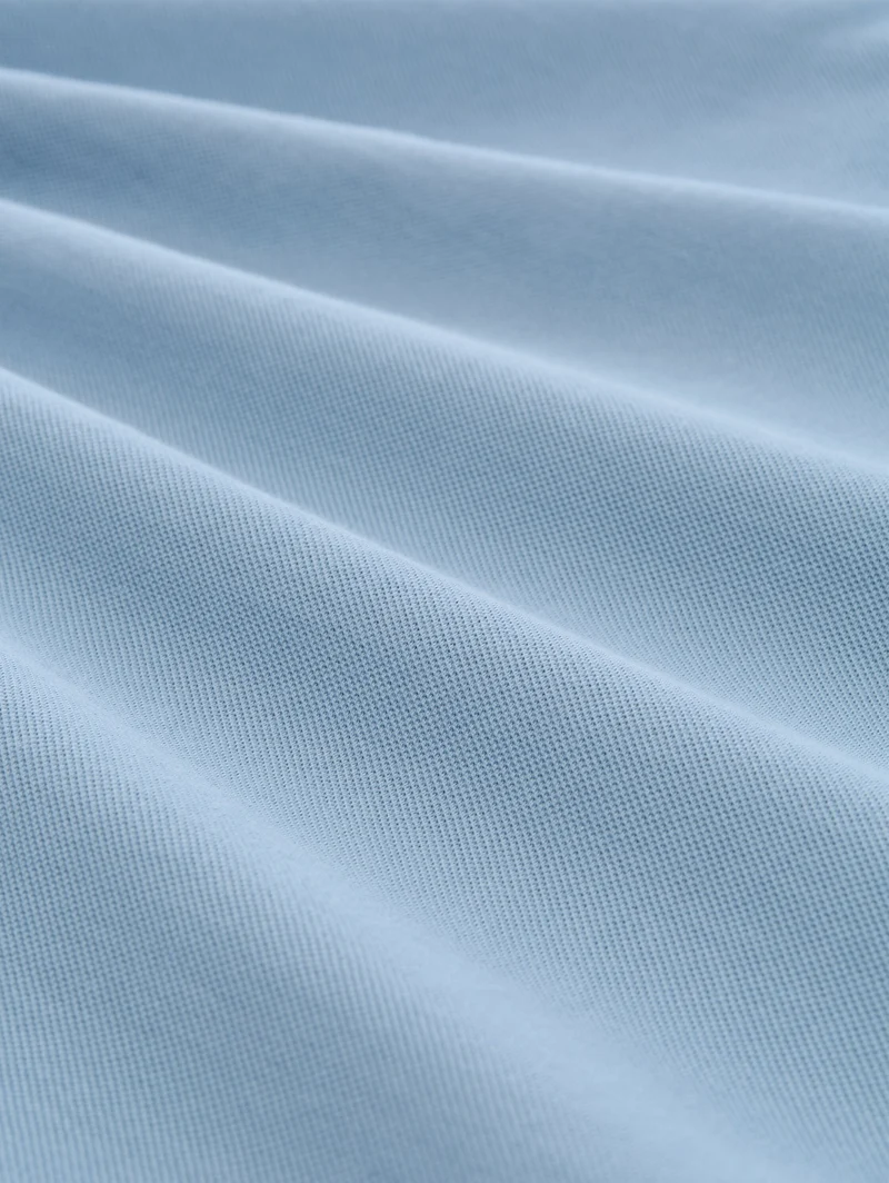 basic polo with contrast, mountain spring blue