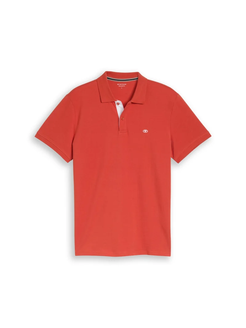basic polo with contrast, Chili Orange