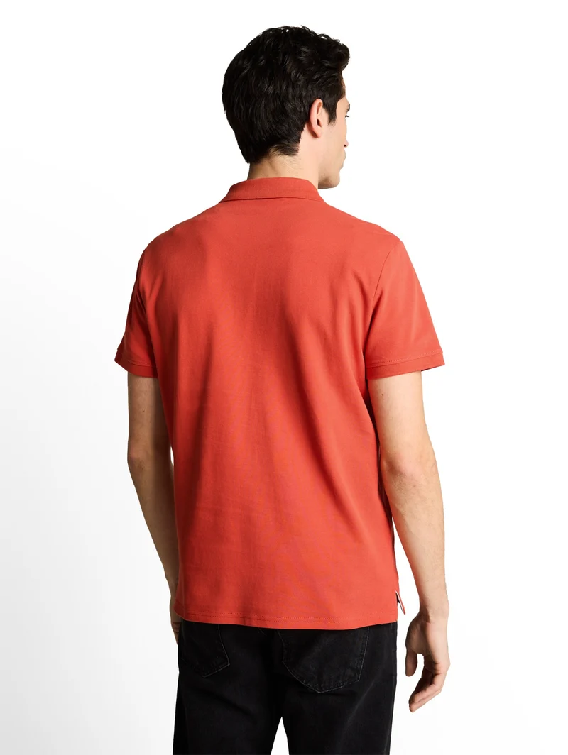 basic polo with contrast, Chili Orange