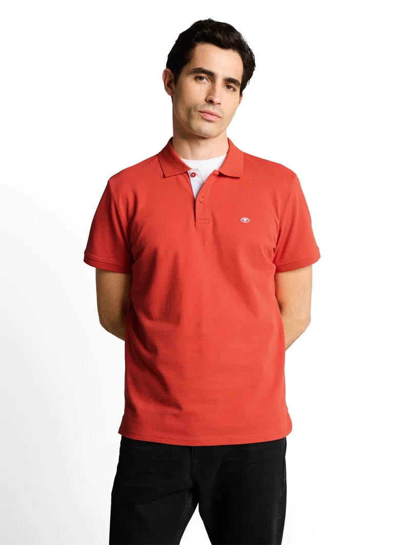 basic polo with contrast, Chili Orange