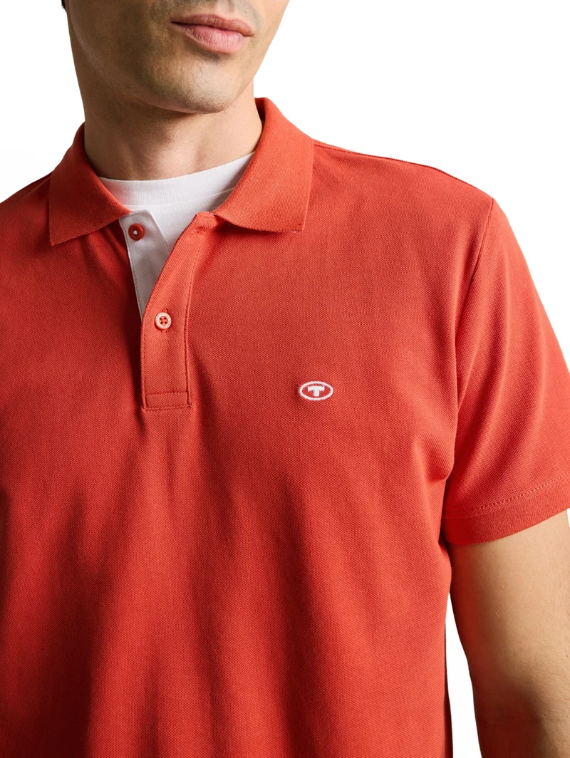 basic polo with contrast, Chili Orange