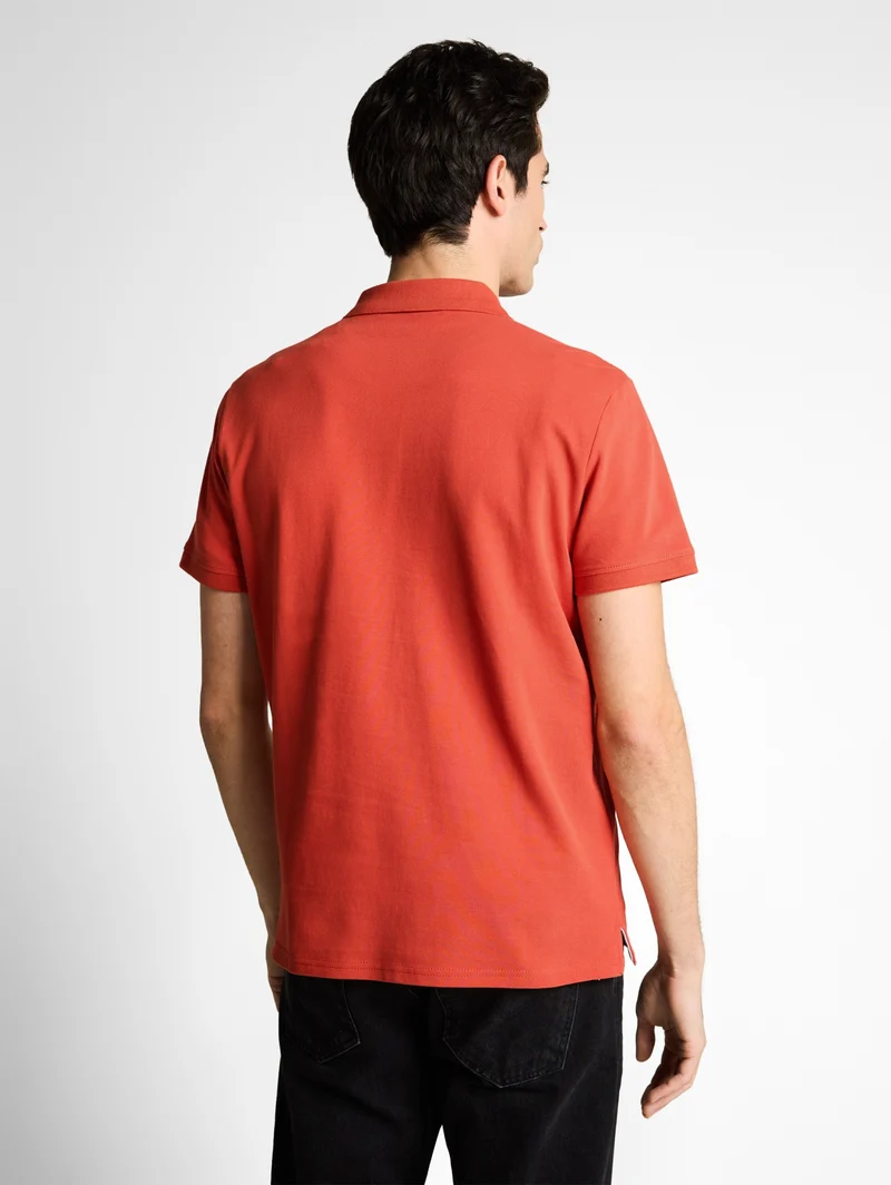 basic polo with contrast, Chili Orange