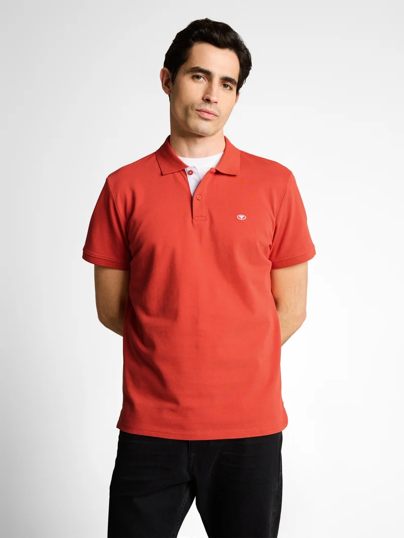 basic polo with contrast, Chili Orange