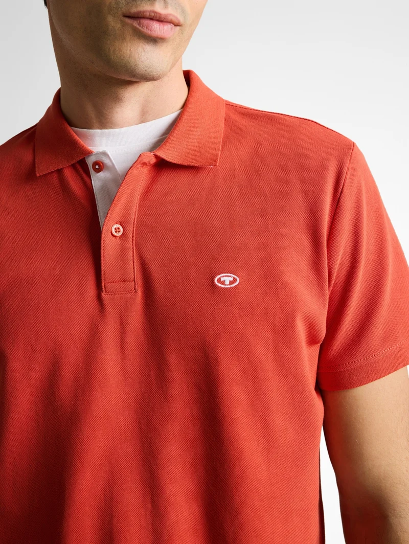 basic polo with contrast, Chili Orange