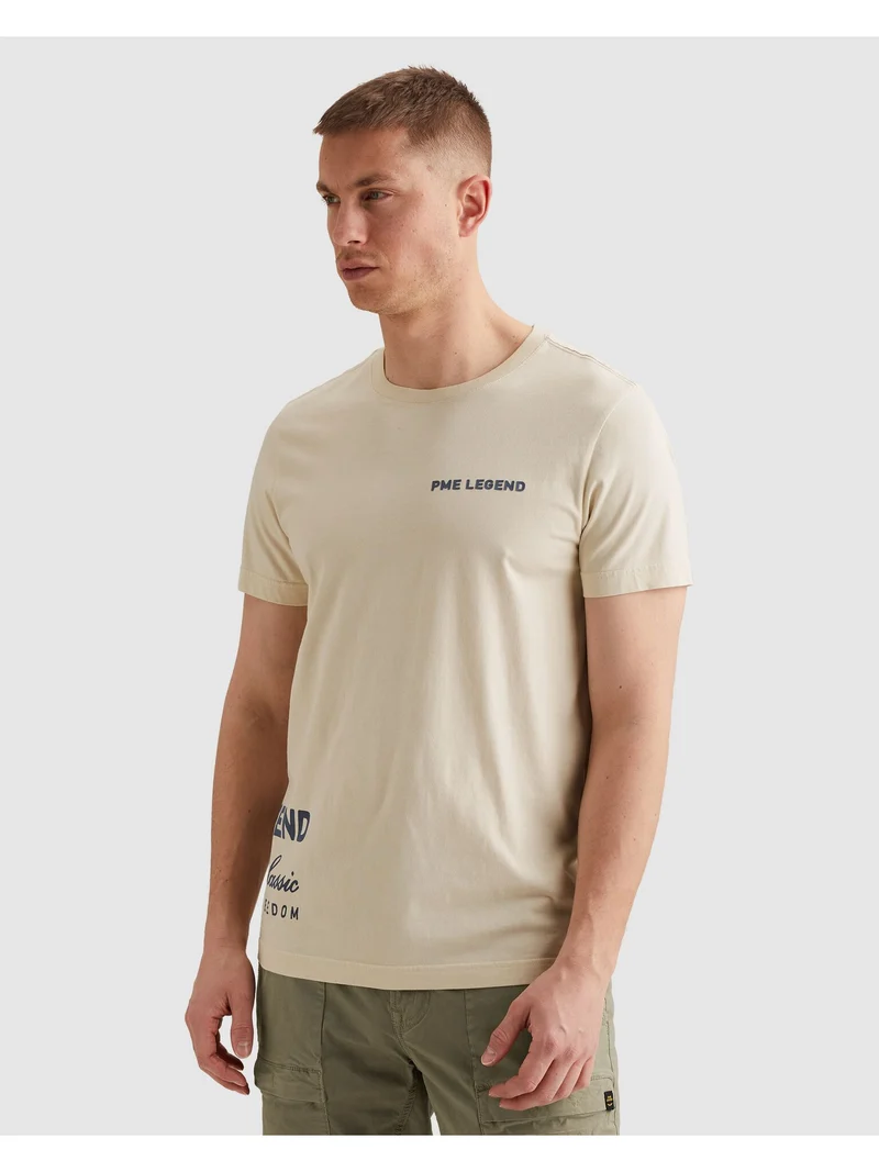 Short sleeve r-neck play single je, Bone White