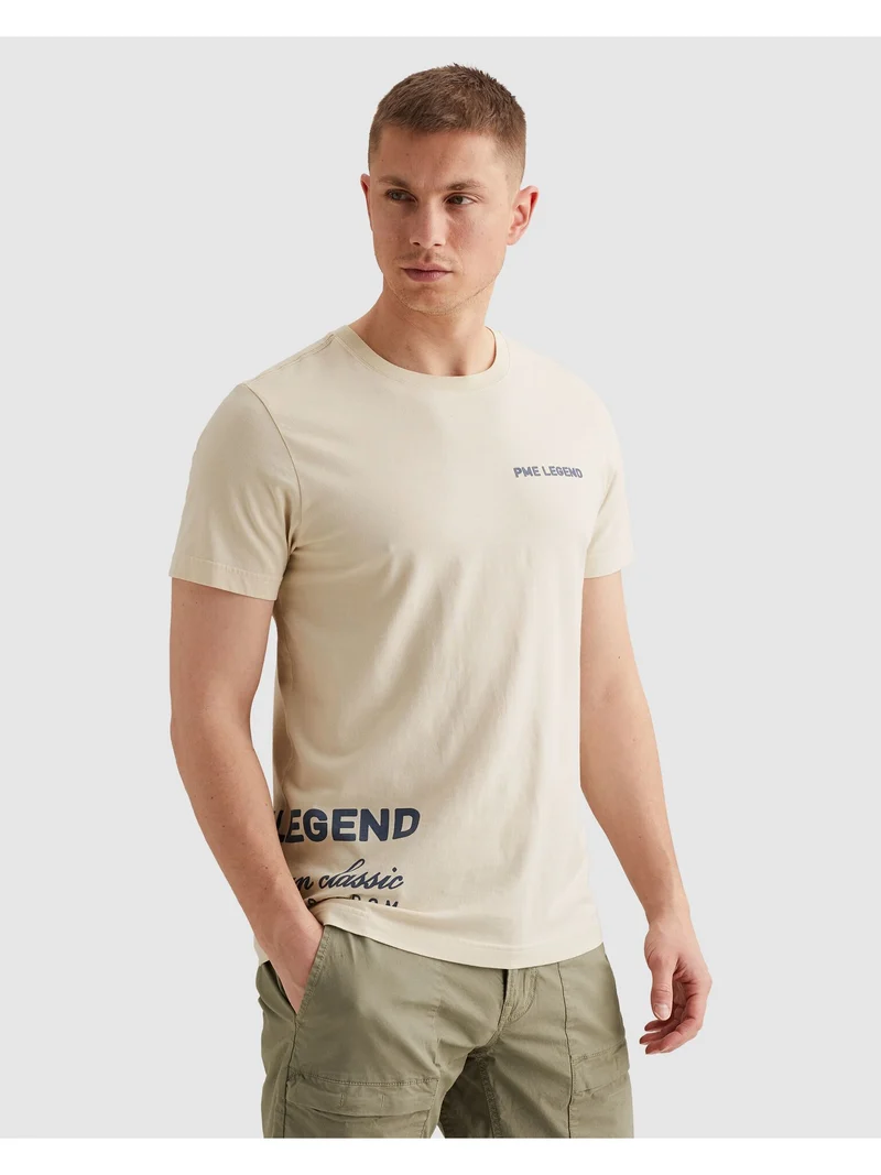 Short sleeve r-neck play single je, Bone White