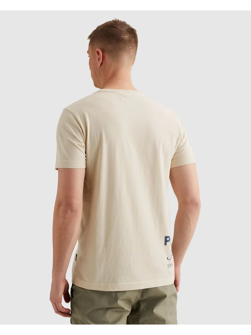 Short sleeve r-neck play single je, Bone White